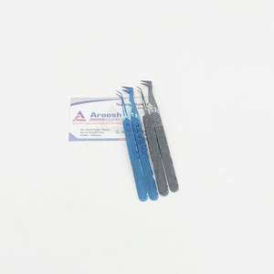 Haute Qualité L 45 Degrés Coeur Plasma Pince À Épiler Noir Bleu En Gros En Acier Inoxydable Extension De Cils Pince À Épiler Pointu - Product Image 3