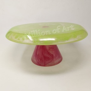 ที่วางของทำด้วยมือทำจาก3D เคลือบเงาศิลปะสมัยใหม่ตกแต่งเค้กเสิร์ฟแบบกำหนดเองสีสำหรับคริสต์มาสวันเกิด - Product Image 1