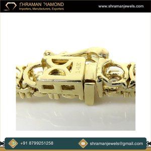 Fabricante indio de buena calidad 10K chapado en oro 1,79 CTS y 27,06 gramos Moissanite Diamond Tikkali Chain - Product Image 4