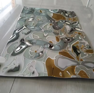 Tavan paneli dekoratif dövülmüş 304 paslanmaz çelik plaka su dalgalanma dalga etkisi ASTM 7 gün T <span class=keywords><strong>SS</strong></span> sac bükme işleme - Product Image 4