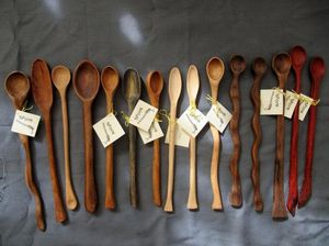 SOUPS Juego de utensilios de cocina de madera de teca natural o acacia con soporte para cuchara Juego de cucharas de cocina de madera y soporte para utensilios - Product Image 4