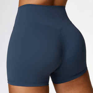 Short de yoga moulant personnalisé pour femmes Short de fitness à taille haute Pantalon de sport solide à séchage rapide pour femmes - Product Image 1