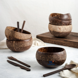 Fabricación líder MOP Coconut Bowls Juegos de cuencos de coco natural con caja de cartón con logotipo - Product Image 3