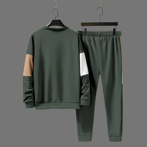 Vente en gros Ensemble sweatshirts et pantalons de survêtement à col rond Ensemble de survêtements 2 pièces en coton éponge vierge décontracté - Product Image 5