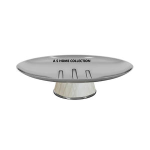 Porte-savon de salle de bain de luxe en acier inoxydable doré brillant de haute qualité, forme ronde - Product Image 2