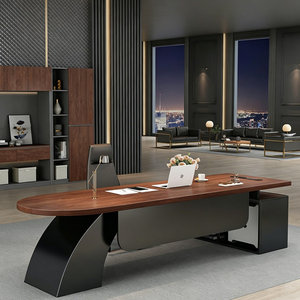 Black Walnut <b>L</b>-<b>Shaped</b> Executive <b>Desk</b> with Wireless Charging Privacy Panel Solid Wood 1-Year Warranty - Product Image 1