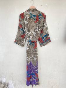 Comfortable Silk Sari <b>Kimono</b> Vintage Silk Robe Handmade Silk Robe - Product Image 6