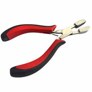 Instruments chirurgicaux du nombril pince d'extension de cheveux à la kératine professionnelle pointe plate outil de concassage de liaison de Fusion pré-collé 5.5 pouces CE - Product Image 1