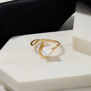 2.01CT VS1 Lab Grown Diamond Ring 14K Oro sólido Rodio Banda curva única para compromiso romántico Boda Momentos especiales Regalo - Product Image 3