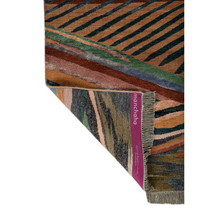 Manchaha Abstract Pattern Hand Knotted <b>Wool</b> & Bamboo Silk Rug <b>Red</b> & Orange-For Home Use Les-2814 - Product Image 5