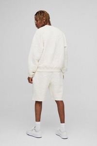 Conjuntos de pantalones cortos y sudadera de verano Logo personalizado 100% algodón Oversized Heavyweight Twin Set para hombres - Product Image 2