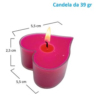 8 pièces élégantes et chaudes bougies fantaisie en forme de cœur fuchsia 5.5x5.5x2.5 cm pour les fêtes d'anniversaires romantiques de la Saint-Valentin - Product Image 2