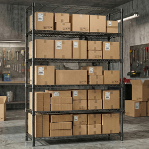 MZG Industrial Style Large 6-Tier Heavy Duty 2100 lbs Capacity Garage Storage Wire Shelving Unit <b>Rack</b> with Wheels - Product Image 6