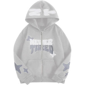 Sweat à capuche classique pour homme, respirant, imprimé, à fermeture éclair, manches longues, coupe classique, pour un usage quotidien en ville - Product Image 1