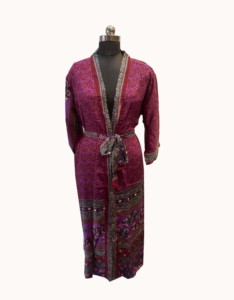 Kimono de seda cómodo para mujer, ropa de dormir Floral de estilo Hippie bohemio, ropa de dormir de dama de honor de verano, estampado Floral bohemio - Product Image 4