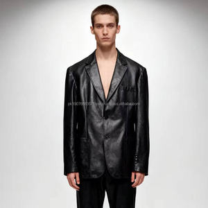 เสื้อแจ็คเก็ตหนังแบบยูนิเซ็กซ์ สวมใส่สบายสำหรับฤดูหนาว คอทรงโอ ปิดด้วยซิป ความยาวปกติ มีโลโก้ที่อก ผ้าถักน้ำหนัก 220 กรัม - Product Image 3