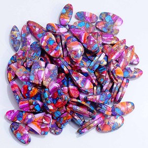 Top naturel rose épineux huître Turquoise paire lâche pierres précieuses Cabochon paire pierres précieuses en vrac qualité pierres précieuses pour la fabrication de bijoux - Product Image 5