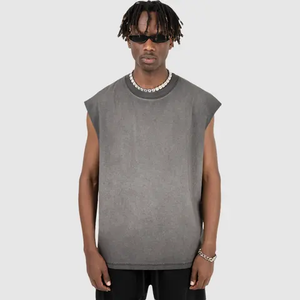 Dernier design, débardeur oversize 100% coton pour hommes, sans manches, service OEM, fabrication de haute qualité, tricot vintage de luxe pour hommes - Product Image 1