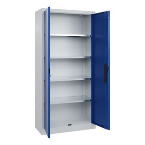 C+P Armadio Attrezzi Acurado, Serratura a Codice PIN, 930 x 400 x 1950 mm, grigio chiaro/blu - Product Image 2
