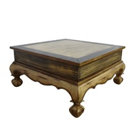 Table basse de style européen, reproduction antique, table à thé vintage en bois, table centrale pour le salon