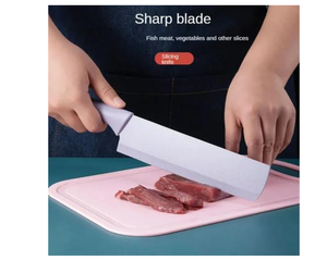 Ensemble de 6 couteaux de cuisine robustes en acier inoxydable colorés avec revêtement antiadhésif, manches ergonomiques en plastique ambidextres et lames dentelées - Product Image 2