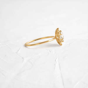 18k Round Gold Lab Grown Thin Diamond Bague de fiançailles de mariage femmes fantaisie saint valentin bijoux en diamant - Product Image 3