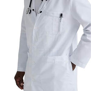 2024 nueva llegada de alta calidad 100% algodón blanco batas de laboratorio antiarrugas e impermeables uniformes de Hospital - Product Image 5