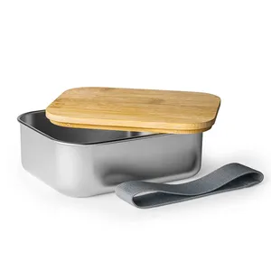 Portapranzo Personalizzato in Acciaio e Bambù con Ginseng, Gadget Durevole ed Ecologico - Product Image 1