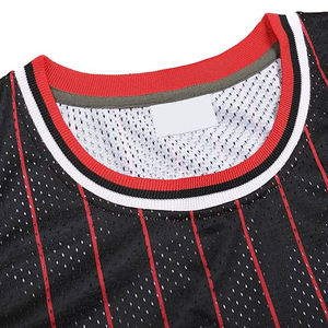 Maillot de basketball personnalisable noir-rouge dégradé, respirant, séchage rapide, 100 % polyester, sans manches, pour le sport (vente en gros) - Product Image 3