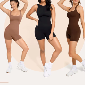 2024 combinaison femme Fitness saut costumes gymnastique qualité côtelé une pièce combinaison sport haut vente femmes combinaison - Product Image 3