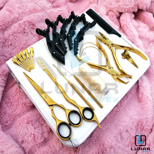 เครื่องมือต่อผมแบบสมบูรณ์คลิปหนีบคีมหนีบผมหวีหางโลหะเข็มชนิด C - Product Image 3