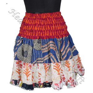 Gypsy Indian Patchwork Mini Rara Hippy Boho Festival Jupe Boho Élégant MS044 Patch Coton Mini Sexy Jupe pour Summer Wear - Product Image 2