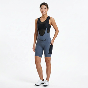Cuissard de cyclisme ajusté pour homme en Spandex et Polyester, anti-humidité, bleu et noir, avec logo sur la jambe droite, pour adulte - Product Image 4