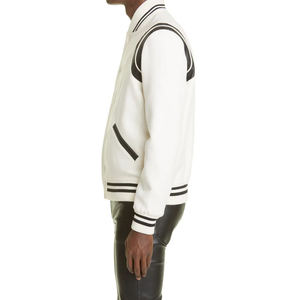 Veste d'hiver en laine pour hommes High Street Baseball College Varsity Design personnalisé Veste légère tissée en cuir brodé en chenille - Product Image 3