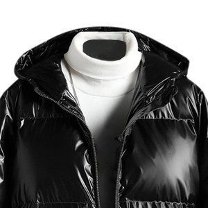 Heavy Designer Padded Puffer <b>Jacket</b> Oversized Down Bubble <b>Winter</b> Black Custom Men Shiny Puffer <b>Jacket</b> with Pocket - Product Image 6