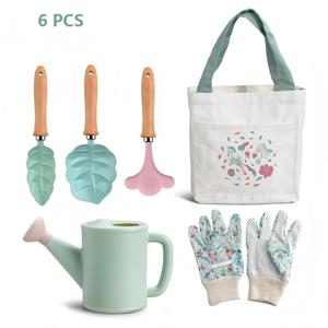 Juego de Herramientas de Jardinería para Niños de 4/6/9 Piezas, con Mangos de Madera, Componentes Metálicos, Regadera, Bolsa de Transporte y Sombrero - Personalizable OEM - Product Image 2