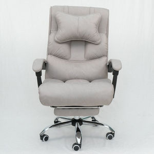 GAK882 Modern Reclining Office Chair Adjustable Headrest Chrome Metal PU Leather Features <b>Footrest</b> Massage for Home Office Use - Product Image 2