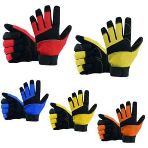 Guantes de montaje impresos personalizados para mecánicos y jardineros, características de seguridad hechas de goma duradera, guantes deportivos de poliéster y nailon - Product Image 1