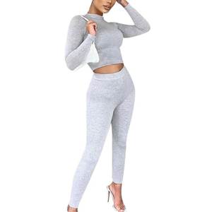 Conjuntos de entrenamiento de cintura media sólidos hechos a medida de alta calidad para mujer, traje de Yoga sin costuras, chándal, mallas de Yoga, conjunto de gimnasio - Product Image 4