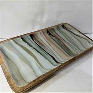 ถาดไม้สำหรับเสิร์ฟพร้อมเสิร์ฟขนาด35X21ซม. ถาดไม้ทำมือสำหรับร้านอาหารดีไซน์ Meena - Product Image 2
