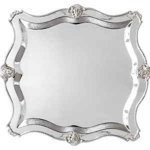 Assiettes de présentation galvanisées écologiques, ustensiles de cuisine de table de mariage à bordure dorée pour les fêtes et les fournitures - Product Image 2