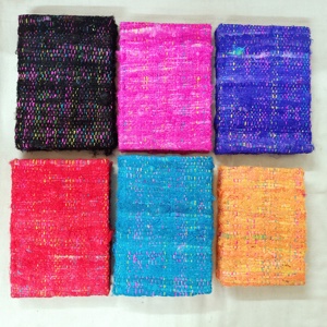 Custom Made Recycled Sari Silk Fabric Covered Notebooks Made From Recycled Sari Fabrics with Cotton Handmade Papers for Resale. - Product Image 3
