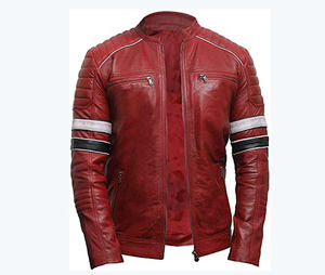 Chaqueta de Motocicleta de Invierno para Hombre, de Cuero Genuino, Impermeable, Cortavientos, Transpirable, Color Sólido, Diseño Vintage, Servicio OEM, Venta al por Mayor - Product Image 1