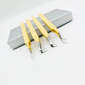 Juego sostenible de cuatro piezas de pinzas rectas de acero inoxidable, Punta dentada pulida de 45-90 grados, textura suave para el cuidado de la piel - Product Image 6