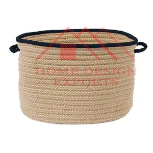 Handmade Large Size Cotton Rope Basket Laundry Baskets Cotton Rope Organizer Storage Basket