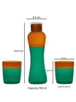 Ensemble de bouteilles en verre élégantes Borotech G-203 Teal Amber, fabriquées à la main en Inde, style américain, avec bouchon push-pull, cadeaux d'affaires, fêtes