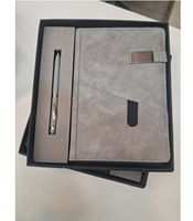 Coffret Cadeau Luxe A5 Personnalisé en Cuir RFID USB pour Entreprise, avec Carnet, Portefeuille Court en Satin, Stylo et Papeterie Rechargeable - CROSS FAB Bi-fold