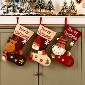 Calcetines Navideños al por Mayor con Diseños 3D de Santa Claus, Muñeco de Nieve y Reno para Decoraciones Navideñas y Bolsas de Regalo - Product Image 2