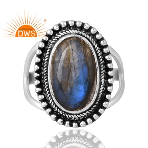 Hot Selling 925 Sterling Silver Natural <b>Labradorite</b> Gemstone <b>Ring</b> Custom Jewelry For Women Gift For Her - Product Image 3