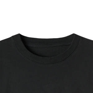 300gsm pesado grueso manga corta Camiseta Color sólido Streetwear de gran tamaño Casual verano camiseta negra - Product Image 4